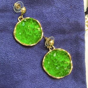 Emerald green earrings
